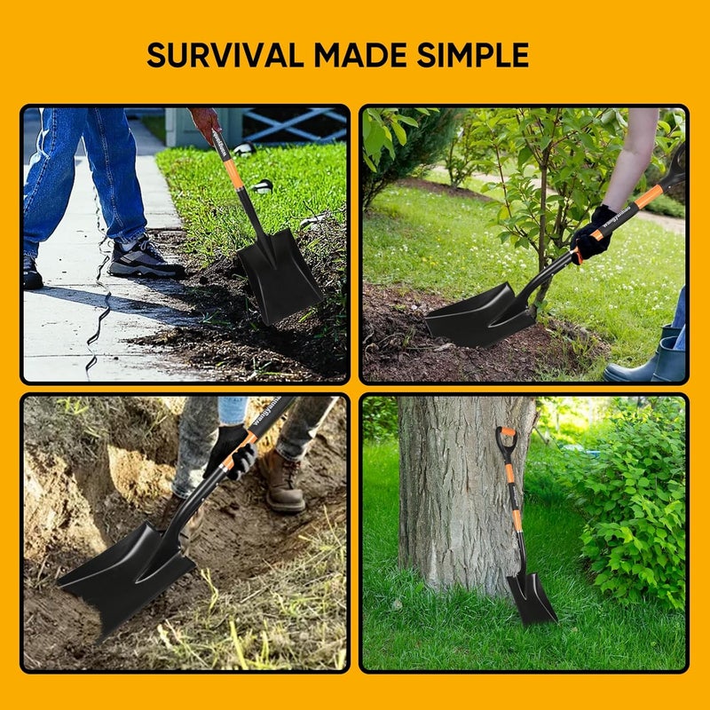 wangyanhao Flat Shovel，Heavy Duty Transfer Shovel with 41-Inch Long Durable Handle and Blade- Ideal for Construction, Landscaping, Gardening, and Snow Removal- Durable, Rust-Resistant, and Multipurpose Scoop. - Image 5